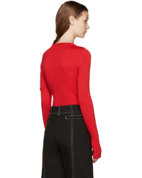 roter Pullover mit einem Rundhalsausschnitt von Jacquemus