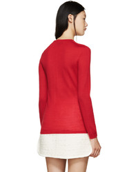roter Pullover mit einem Rundhalsausschnitt von Giambattista Valli