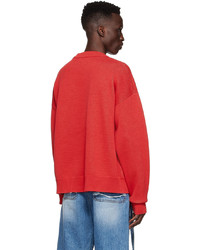 roter Pullover mit einem Rundhalsausschnitt von We11done