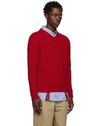 roter Pullover mit einem Rundhalsausschnitt von Gimaguas