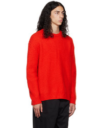 roter Pullover mit einem Rundhalsausschnitt von Solid Homme