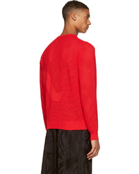 roter Pullover mit einem Rundhalsausschnitt von Alexander McQueen