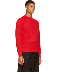 roter Pullover mit einem Rundhalsausschnitt von Alexander McQueen