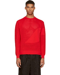 roter Pullover mit einem Rundhalsausschnitt von Alexander McQueen