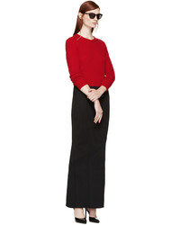 roter Pullover mit einem Rundhalsausschnitt von Saint Laurent