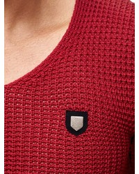 roter Pullover mit einem Rundhalsausschnitt von Redbridge