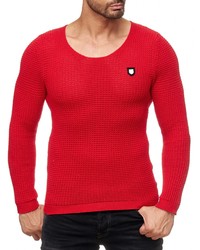 roter Pullover mit einem Rundhalsausschnitt von Redbridge