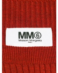 roter Pullover mit einem Rundhalsausschnitt von MM6 MAISON MARGIELA
