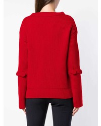 roter Pullover mit einem Rundhalsausschnitt von Maison Flaneur