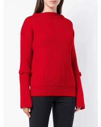 roter Pullover mit einem Rundhalsausschnitt von Maison Flaneur