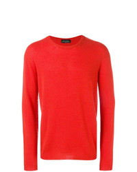 roter Pullover mit einem Rundhalsausschnitt von Roberto Collina