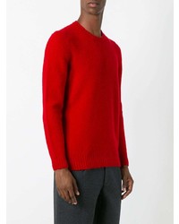 roter Pullover mit einem Rundhalsausschnitt von Drumohr