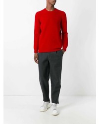 roter Pullover mit einem Rundhalsausschnitt von Drumohr