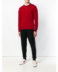 roter Pullover mit einem Rundhalsausschnitt von Moncler