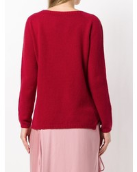 roter Pullover mit einem Rundhalsausschnitt von 'S Max Mara