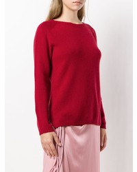 roter Pullover mit einem Rundhalsausschnitt von 'S Max Mara