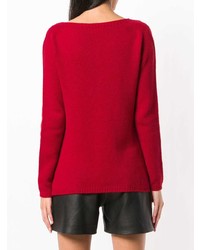 roter Pullover mit einem Rundhalsausschnitt von 'S Max Mara