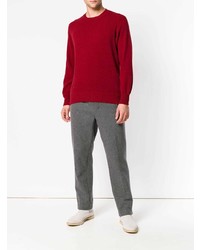 roter Pullover mit einem Rundhalsausschnitt von Maison Flaneur