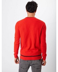 roter Pullover mit einem Rundhalsausschnitt von Scotch & Soda