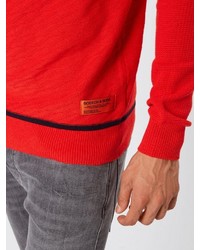 roter Pullover mit einem Rundhalsausschnitt von Scotch & Soda