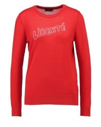 roter Pullover mit einem Rundhalsausschnitt von Set