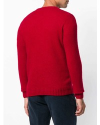 roter Pullover mit einem Rundhalsausschnitt von Zanone