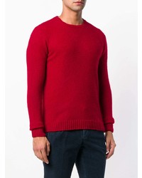 roter Pullover mit einem Rundhalsausschnitt von Zanone