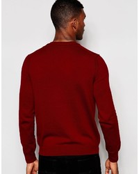 roter Pullover mit einem Rundhalsausschnitt von Boss Orange