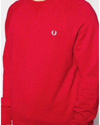 roter Pullover mit einem Rundhalsausschnitt von Fred Perry