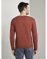 roter Pullover mit einem Rundhalsausschnitt von Tom Tailor