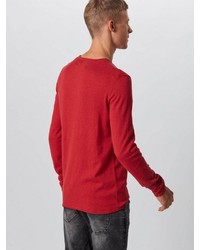 roter Pullover mit einem Rundhalsausschnitt von Tom Tailor Denim