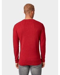 roter Pullover mit einem Rundhalsausschnitt von Tom Tailor Denim