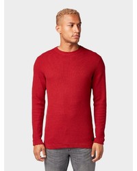 roter Pullover mit einem Rundhalsausschnitt von Tom Tailor Denim