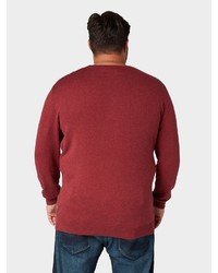 roter Pullover mit einem Rundhalsausschnitt von TOM TAILOR Men Plus