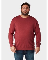 roter Pullover mit einem Rundhalsausschnitt von TOM TAILOR Men Plus