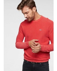roter Pullover mit einem Rundhalsausschnitt von Tommy Jeans
