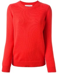 roter Pullover mit einem Rundhalsausschnitt von Valentino