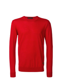 roter Pullover mit einem Rundhalsausschnitt von Versace