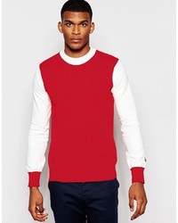 roter Pullover mit einem Rundhalsausschnitt von Wood Wood