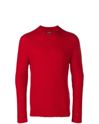 roter Pullover mit einem Rundhalsausschnitt von Woolrich