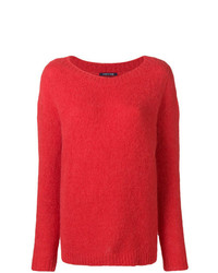 roter Pullover mit einem Rundhalsausschnitt von Woolrich
