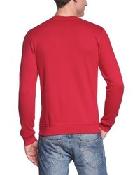 roter Pullover mit einem Rundhalsausschnitt von Wrangler