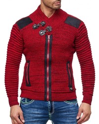 roter Pullover mit einem Schalkragen von RUSTY NEAL