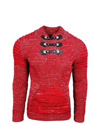 roter Pullover mit einem Schalkragen von RUSTY NEAL
