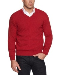 roter Pullover mit einem V-Ausschnitt von Alan Paine