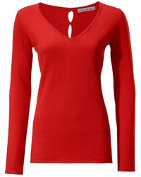 roter Pullover mit einem V-Ausschnitt von ASHLEY BROOKE by Heine