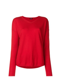 roter Pullover mit einem V-Ausschnitt von Aspesi