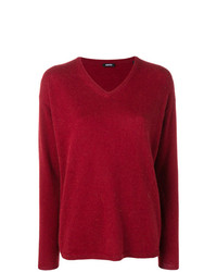 roter Pullover mit einem V-Ausschnitt von Aspesi