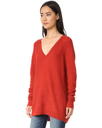 roter Pullover mit einem V-Ausschnitt von J Brand