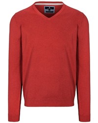roter Pullover mit einem V-Ausschnitt von BASEFIELD